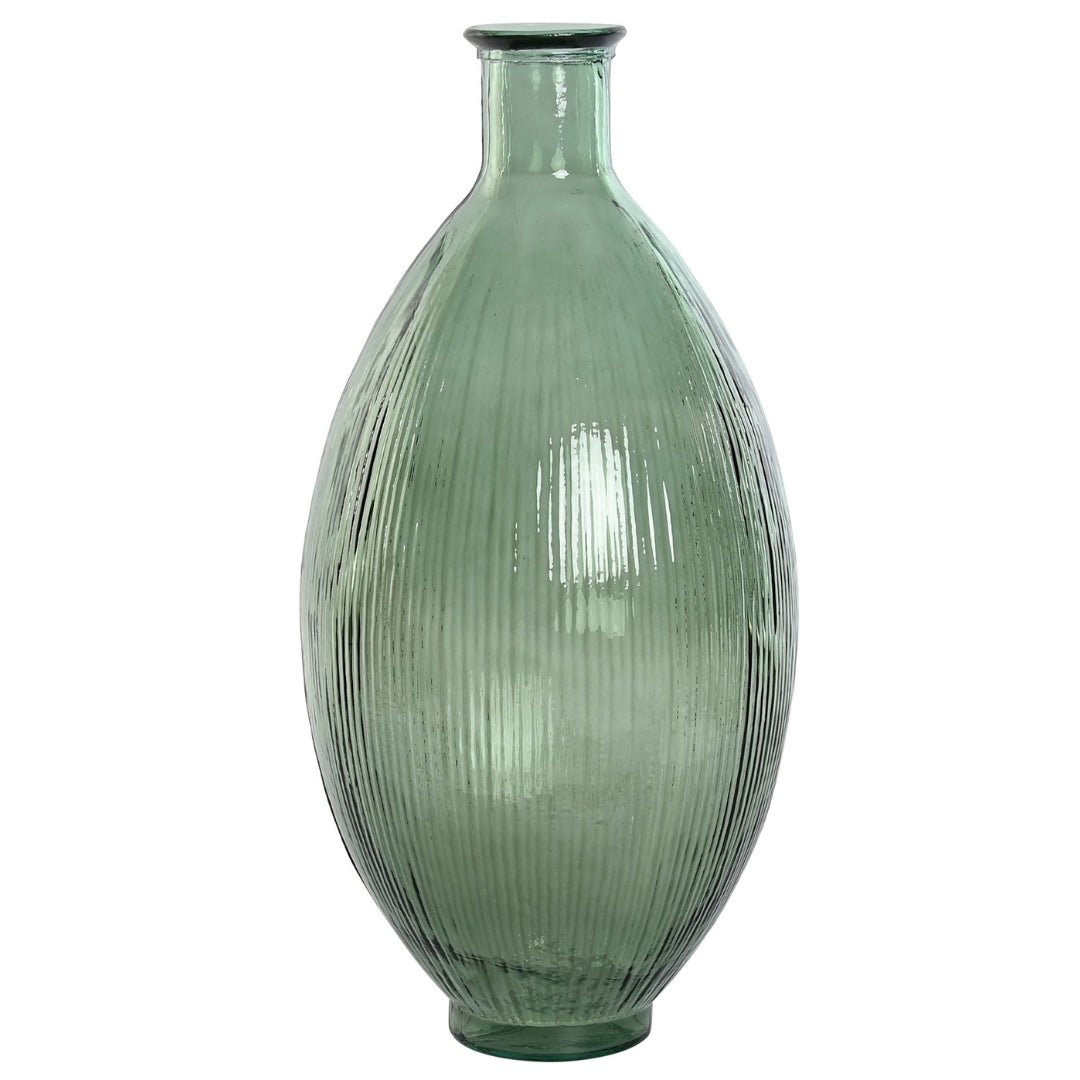 Green Lined Glass Vase - LUXONAS