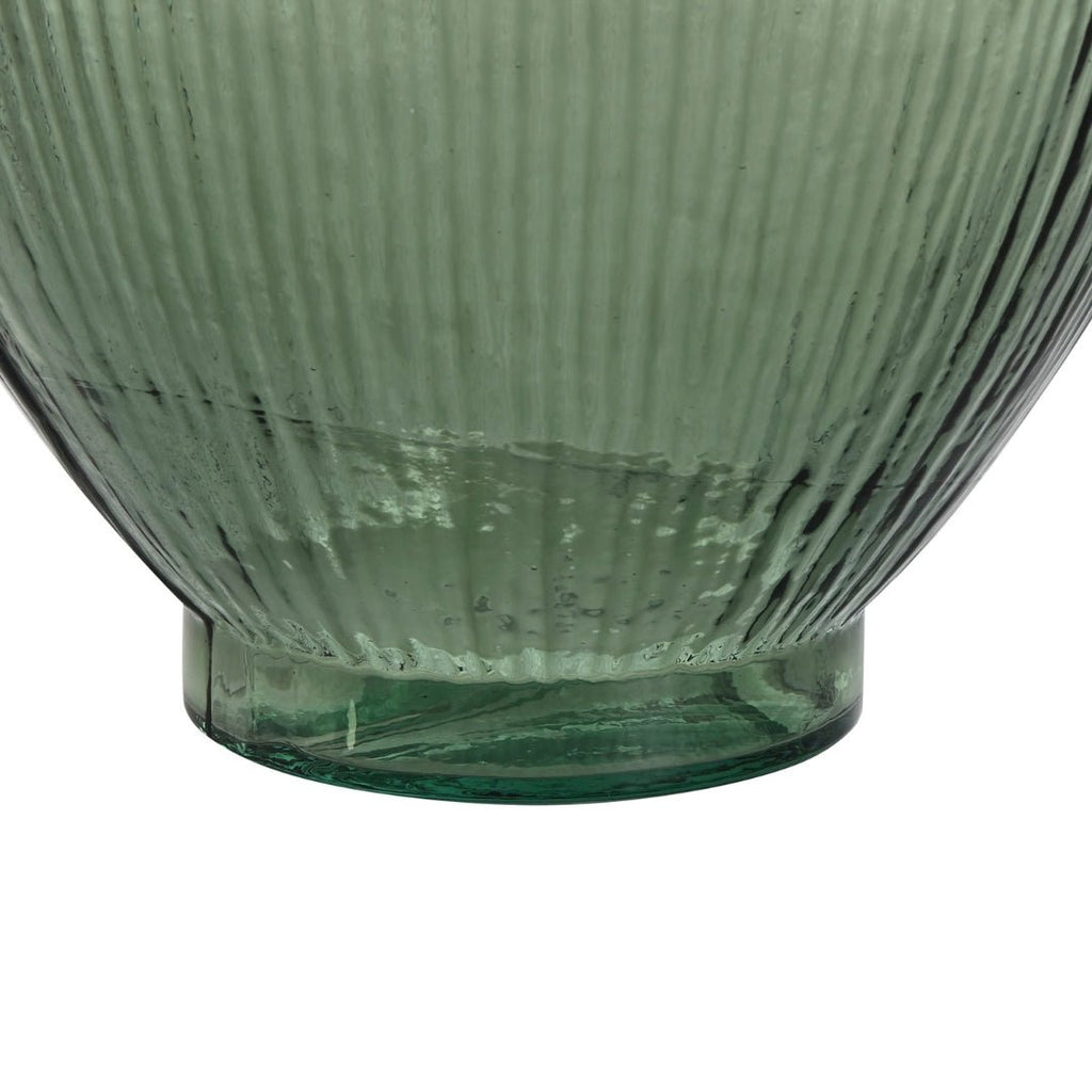 Green Lined Glass Vase - LUXONAS