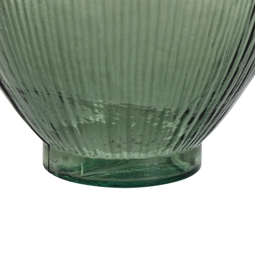 Green Lined Glass Vase - LUXONAS