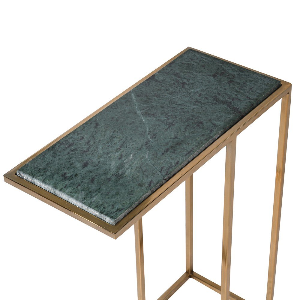 Green Marble Top Sofa Side Table - LUXONAS