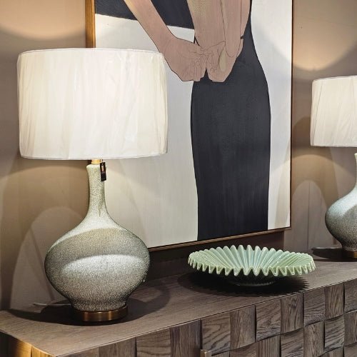 Green Shagreen Effect Table Lamp