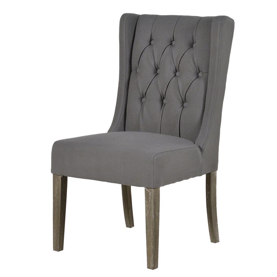 Grey Button Back Chair - LUXONAS