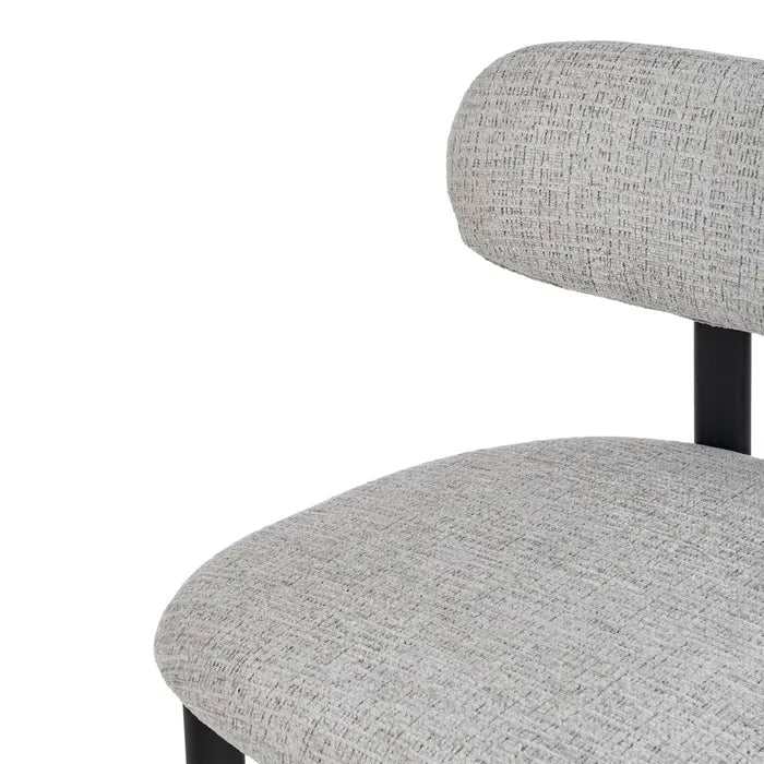 Grey Metal Fabric Stool - LUXONAS