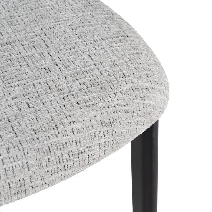 Grey Metal Fabric Stool - LUXONAS