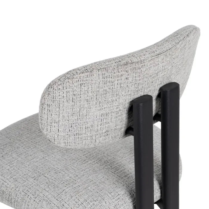 Grey Metal Fabric Stool - LUXONAS
