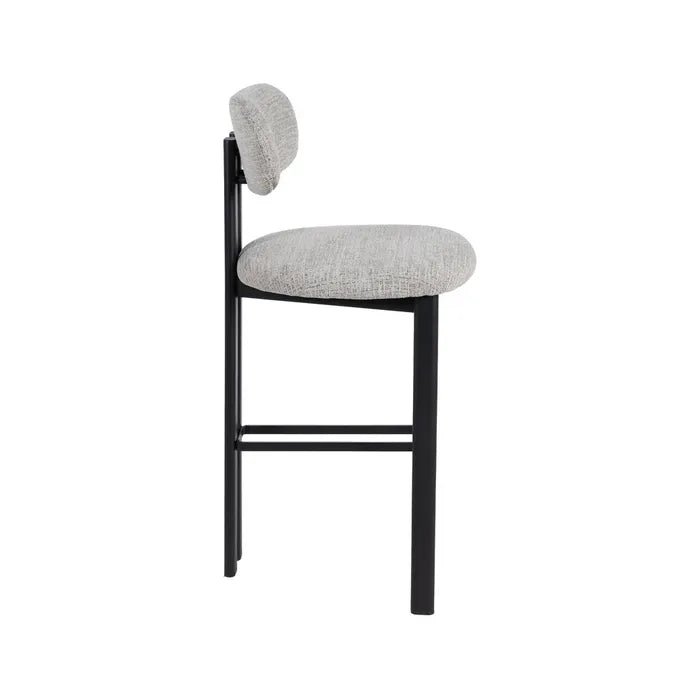 Grey Metal Fabric Stool - LUXONAS