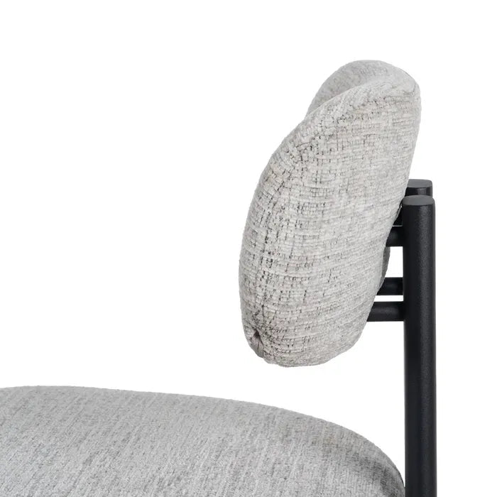Grey Metal Fabric Stool - LUXONAS