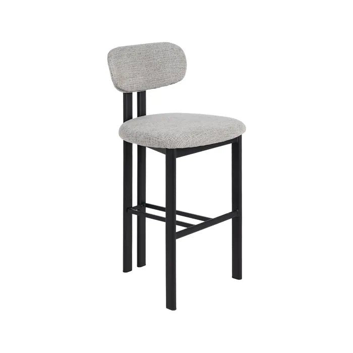 Grey Metal Fabric Stool - Stylish & Durable