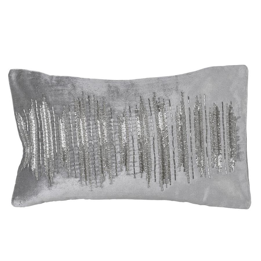 Grey Sparkle Bead Cushion Cover - LUXONAS