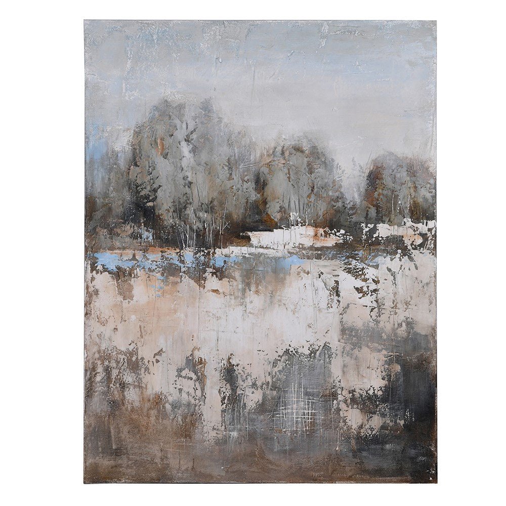 Grey Trees Riverside Painting - LUXONAS