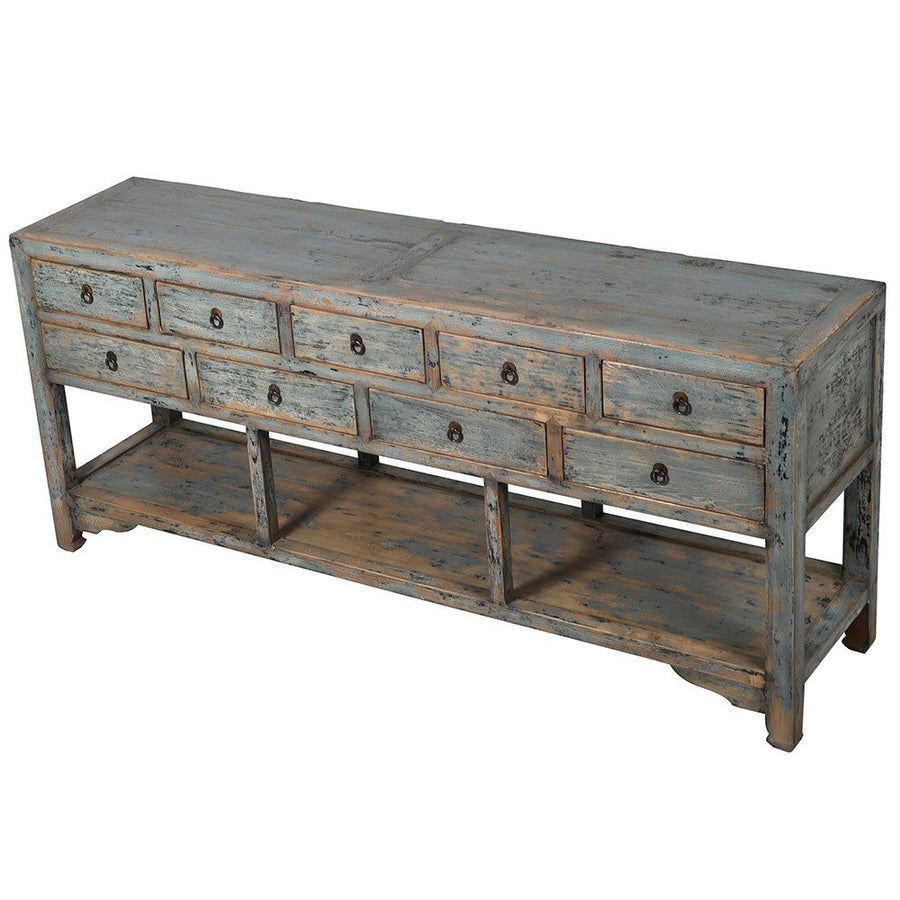 Grey-wash 9 Drawer Sideboard