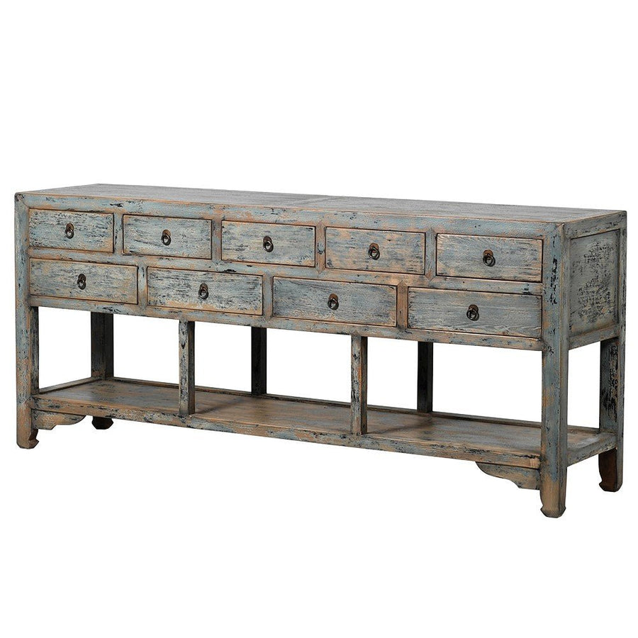 Grey-wash 9 Drawer Sideboard