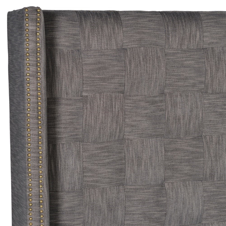 Grey Weave Buttoned 6ft Bed