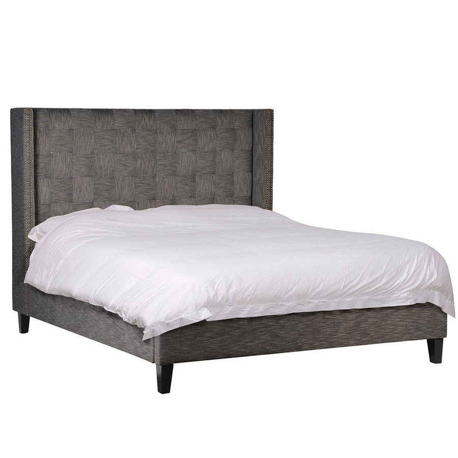 Grey Weave Buttoned 6ft Bed