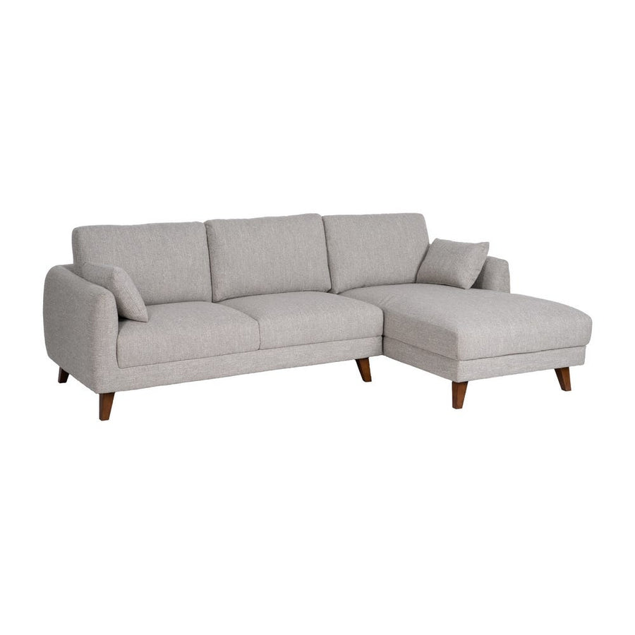 Grey Woven L-Shape Fabric Sofa