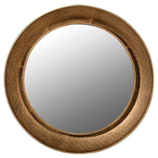 Hammered Curved Gold Mirror