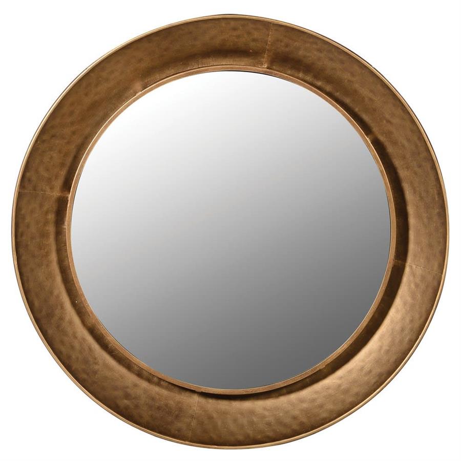 Hammered Curved Gold Mirror