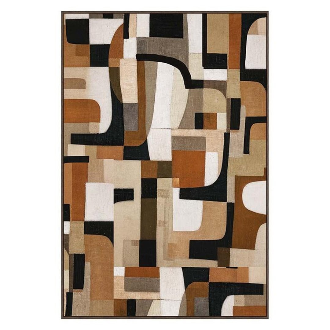 Hand-Painted Abstract Wall Art Panel - 83x4x123 CM