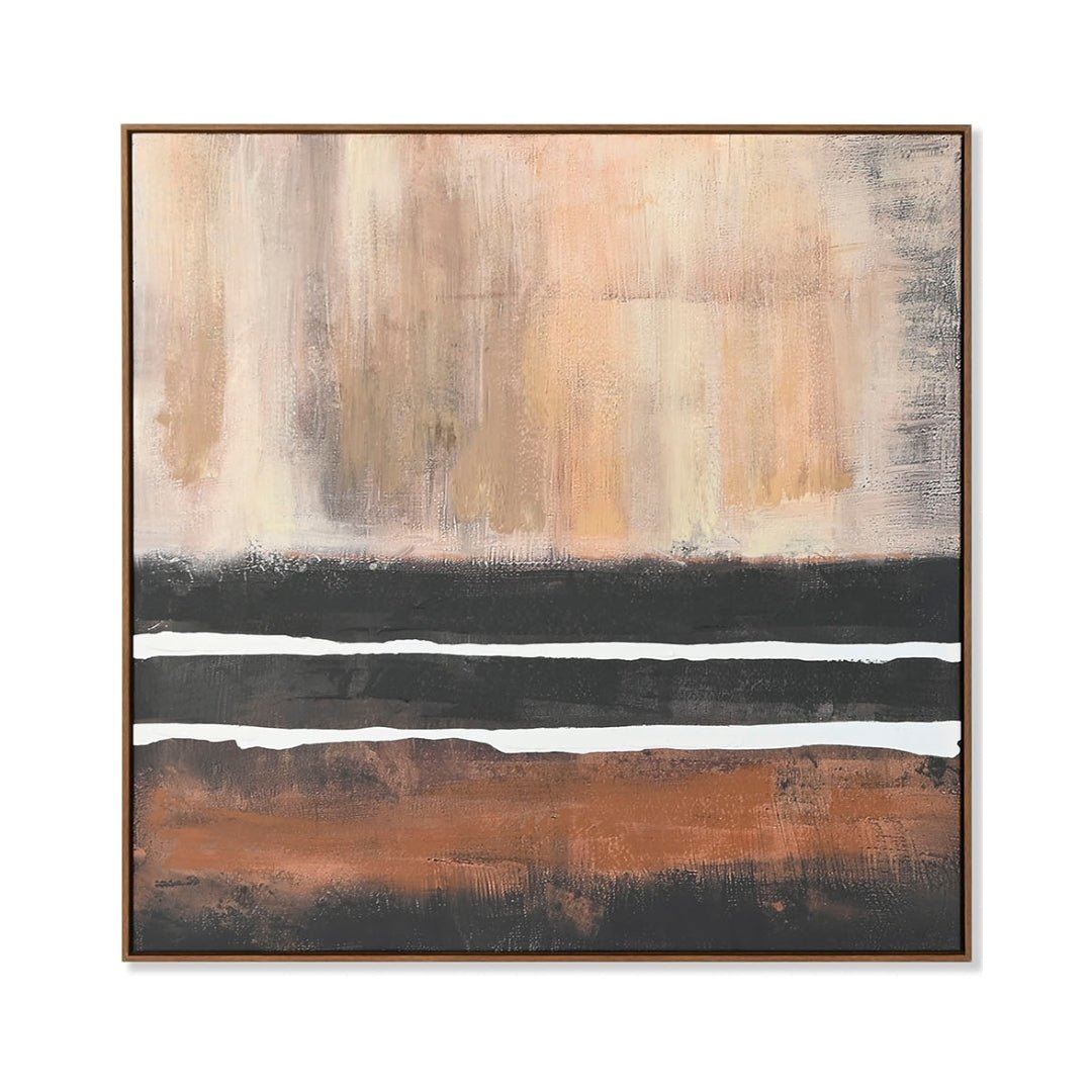 Hand Painted Brown Abstracts Wall Art Sude - LUXONAS