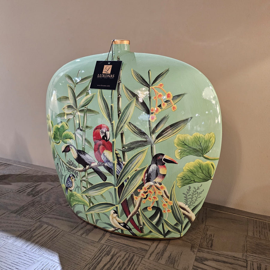 Hand Painted Jungle Deco Vase