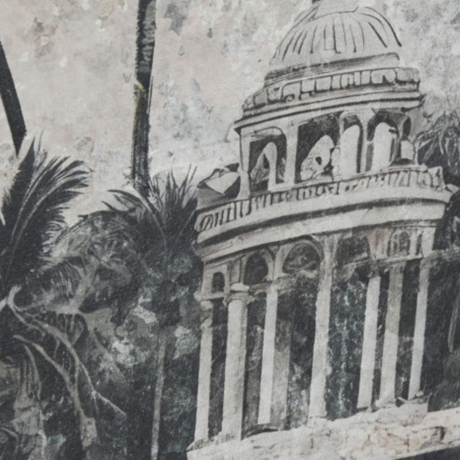 Hand Painted Lago Palmeras Wall Art