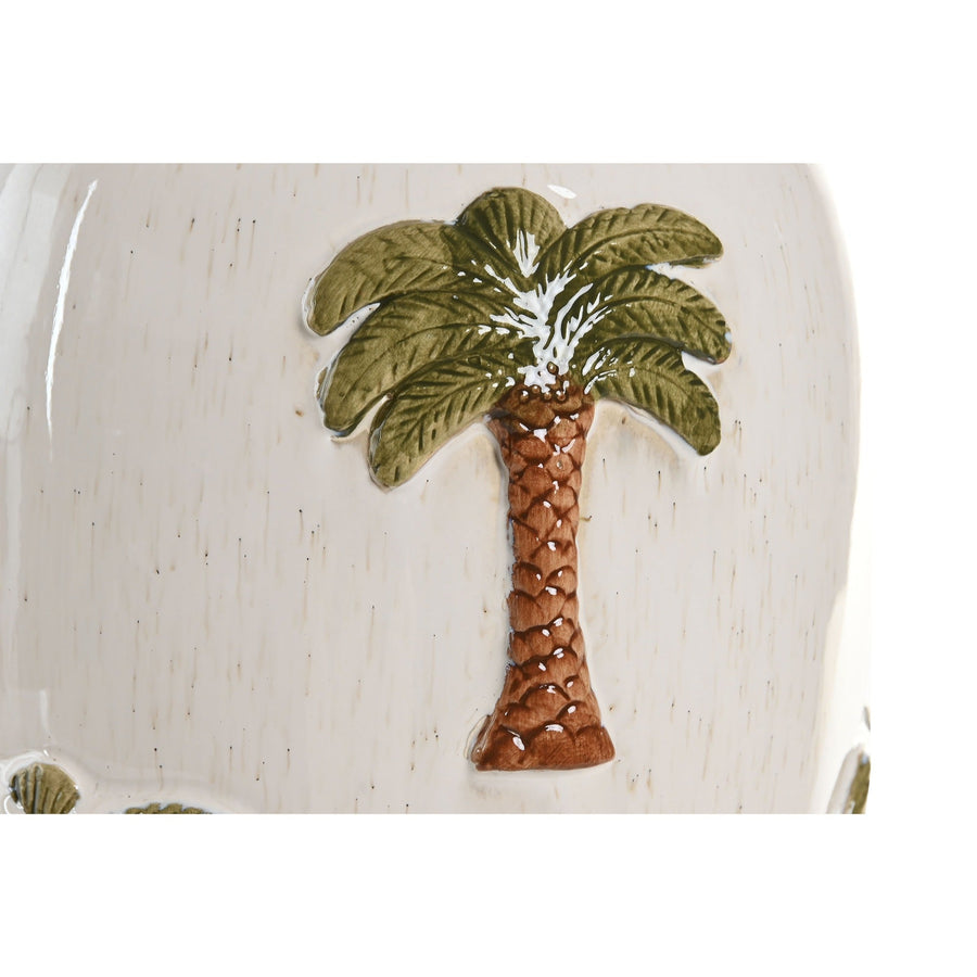 Hand-Painted Palm Ceramic Vase