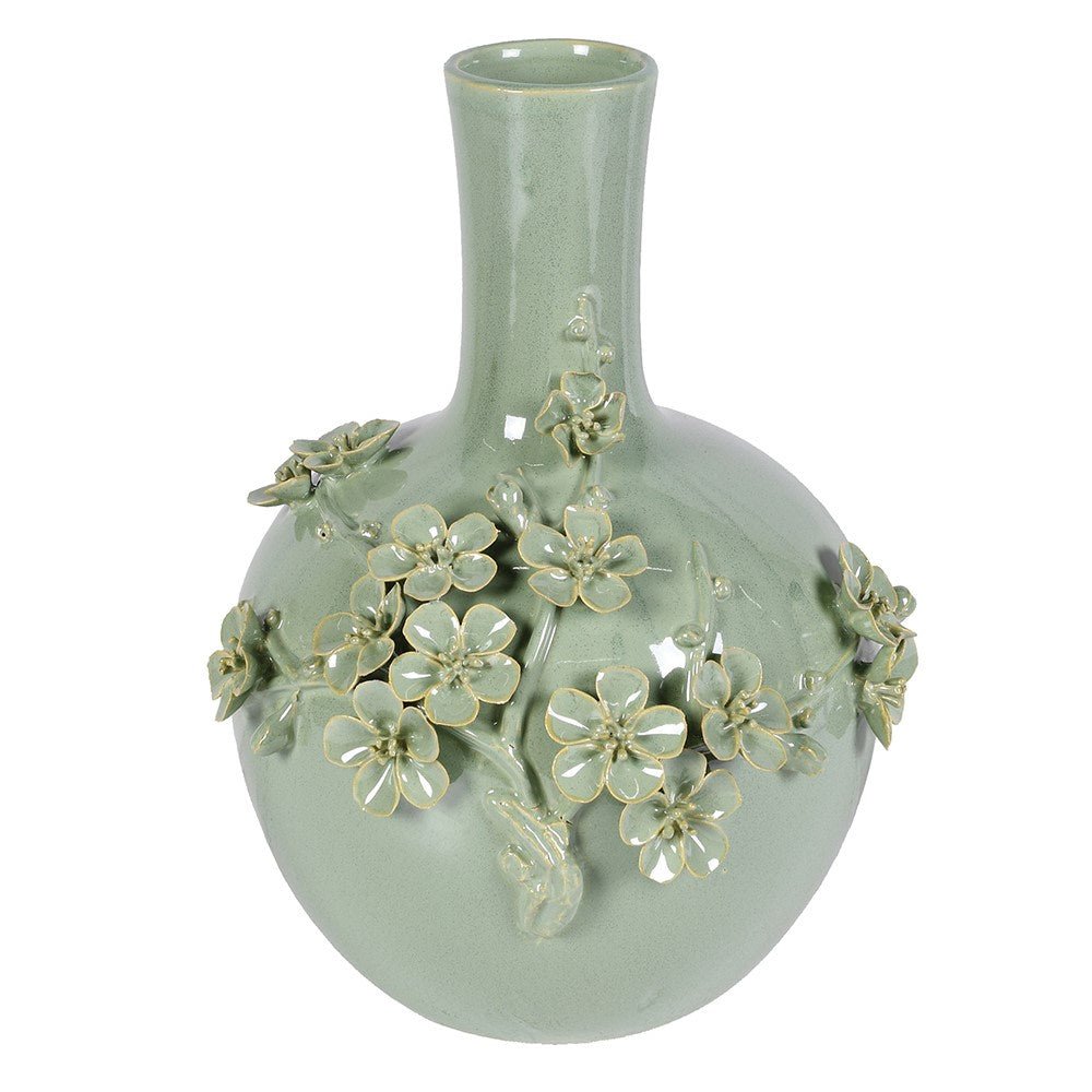 Handmade Celadon Blossom Vase - LUXONAS