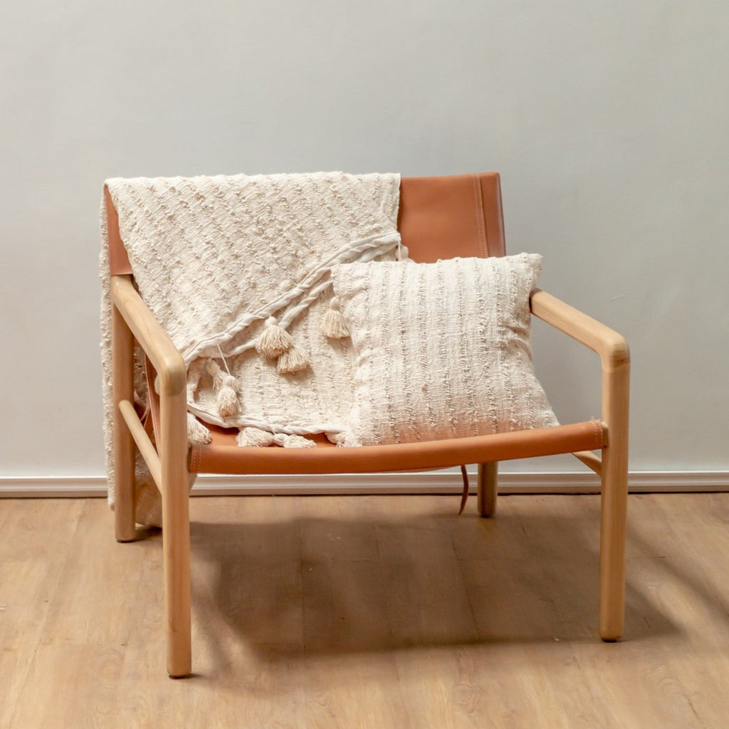 Handwoven Pillowcase 40x40 cm or 50x50 cm | Decorative Sofa Cushion Cover RAHAYU | Cotton - LUXONAS HOME