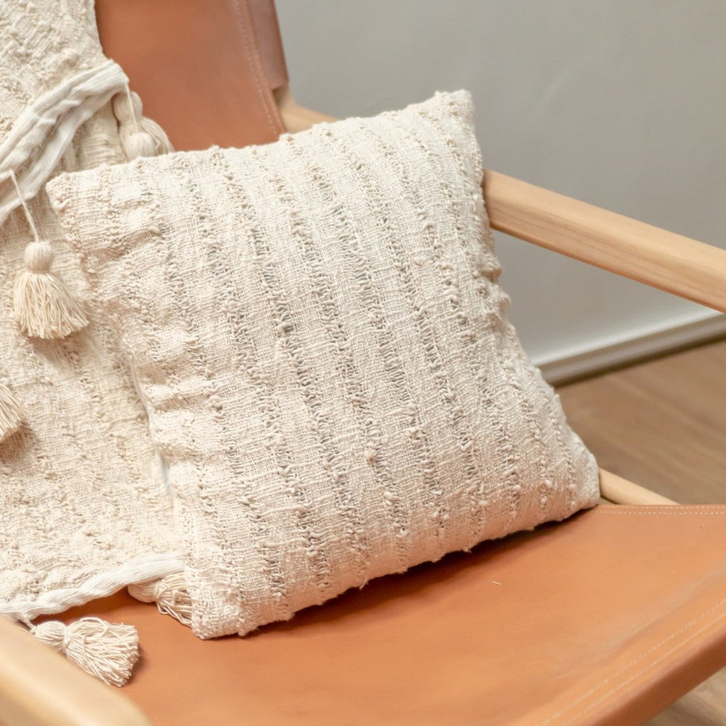 Handwoven Pillowcase 40x40 cm or 50x50 cm | Decorative Sofa Cushion Cover RAHAYU | Cotton - LUXONAS HOME