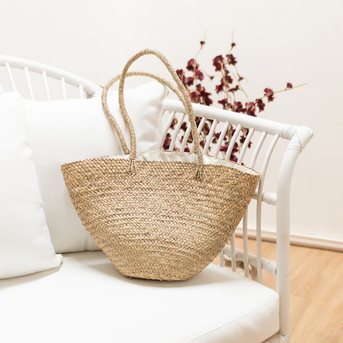 Handwoven Shoulder Tote Beach Bag TAMU made of Seagrass - LUXONAS HOME