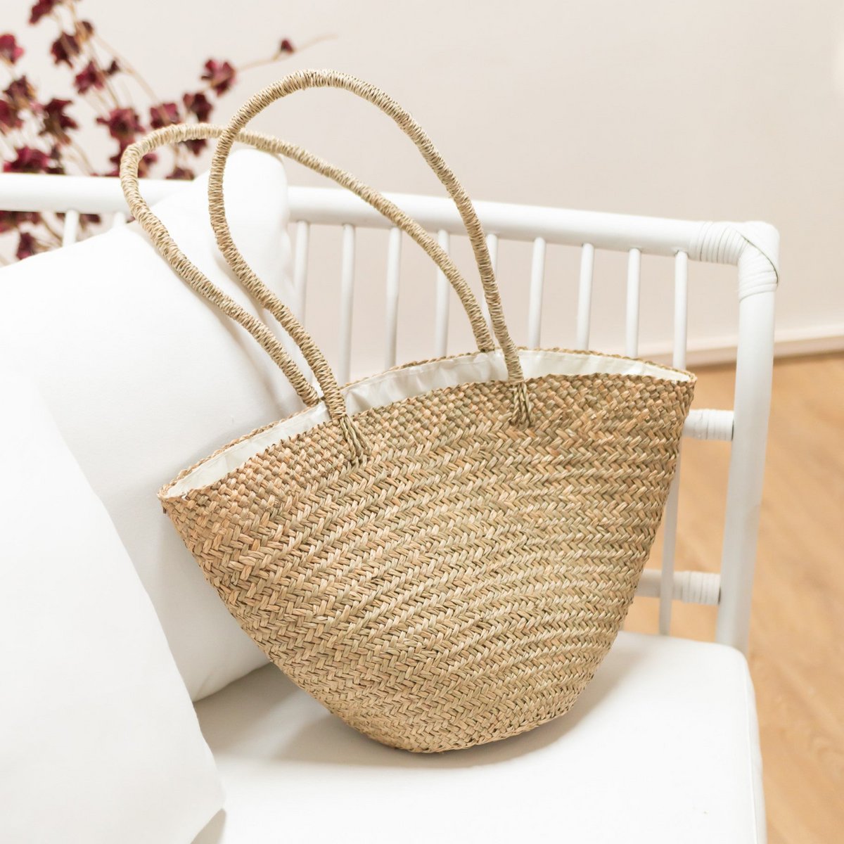 Handwoven Shoulder Tote Beach Bag TAMU made of Seagrass - LUXONAS HOME