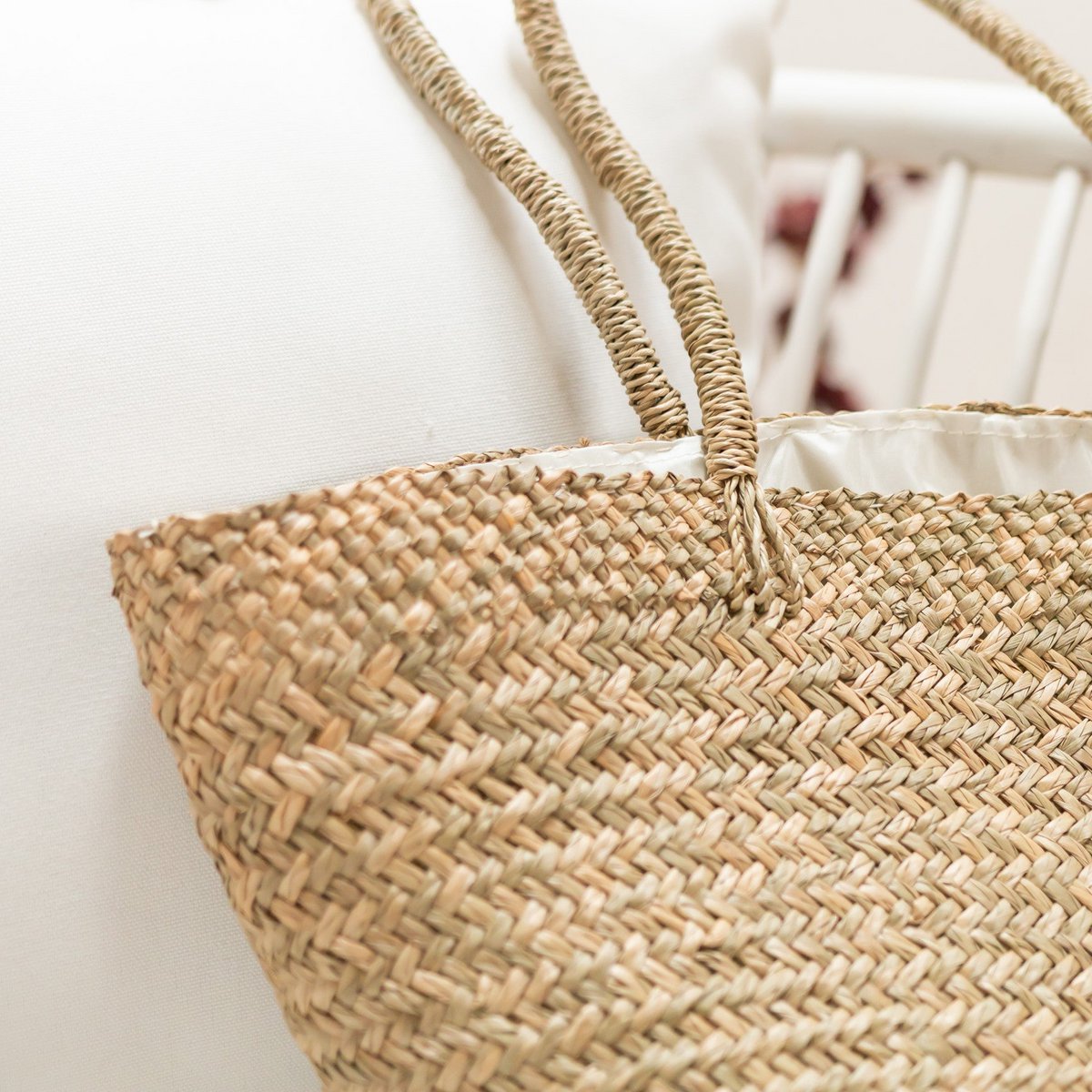 Handwoven Shoulder Tote Beach Bag TAMU made of Seagrass - LUXONAS HOME