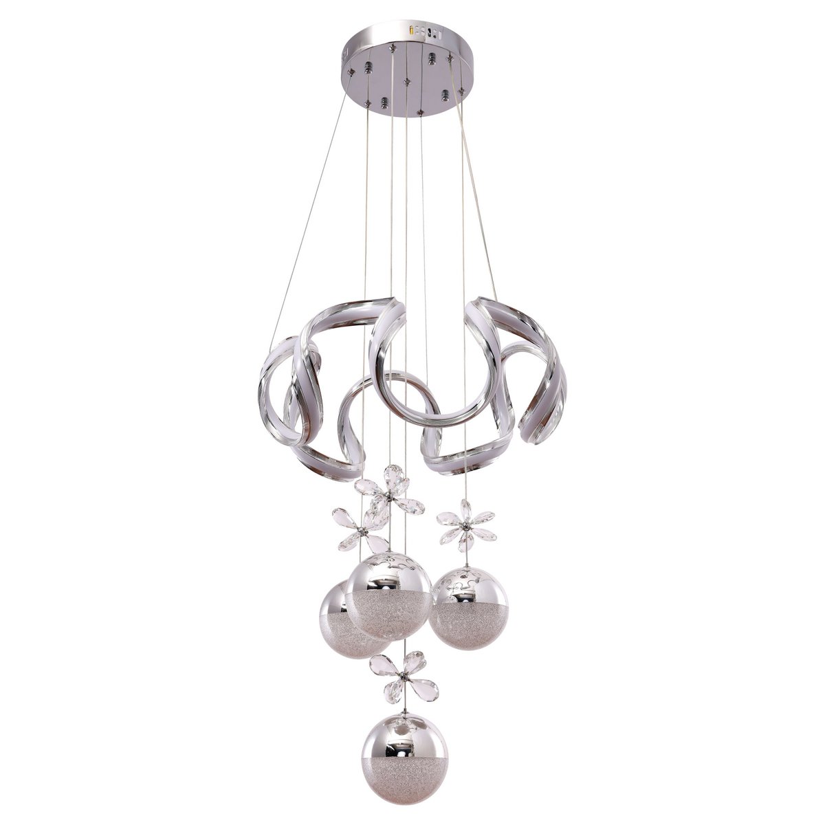 Hanging lamp Clove Chrome | 50cm - LUXONAS HOME