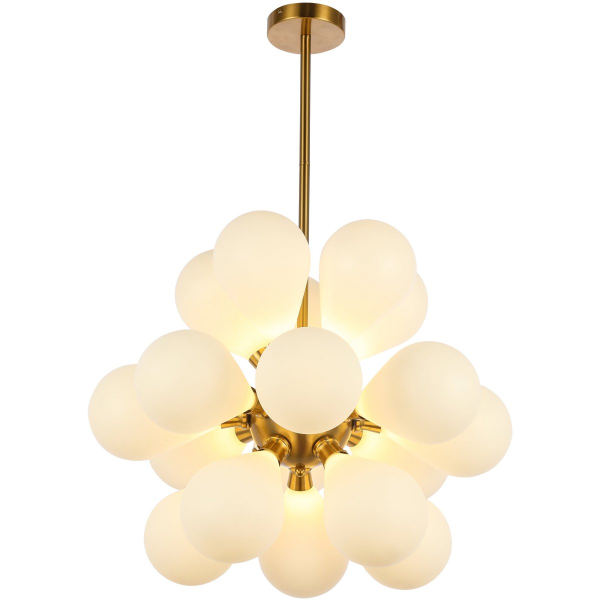 Hanging lamp Ellen Gold Frosted White Glass. - LUXONAS HOME