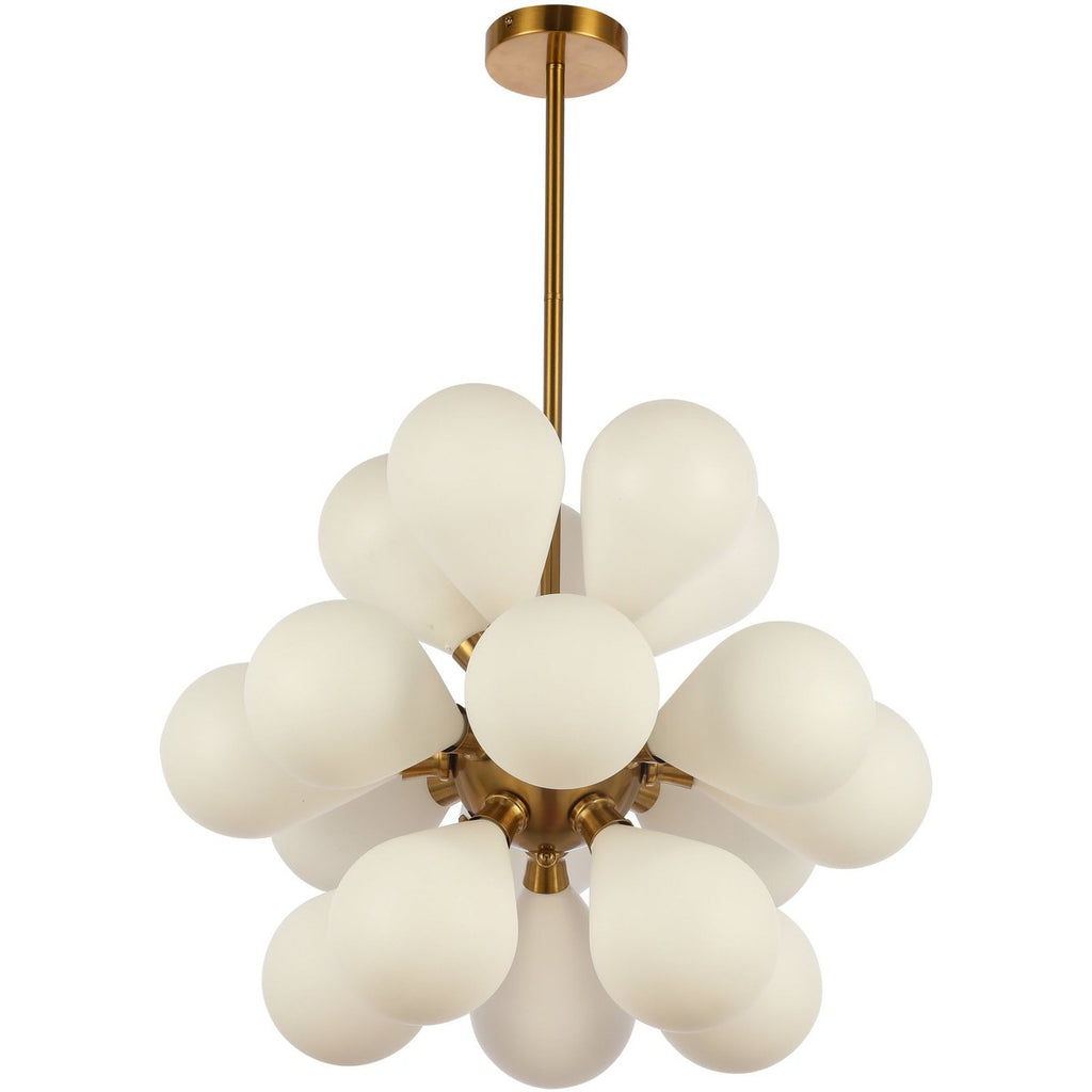 Hanging lamp Ellen Gold Frosted White Glass. - LUXONAS HOME