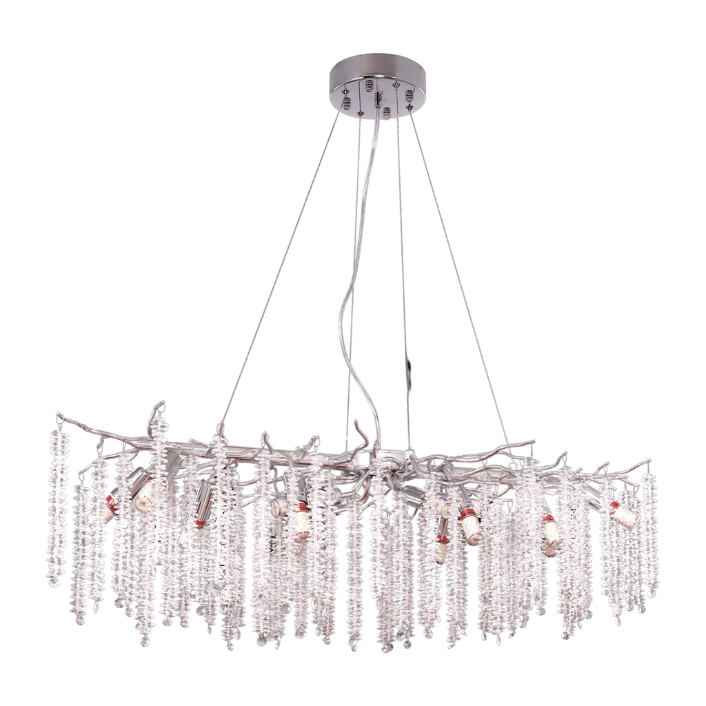 Hanging lamp frost silver 100x40cm - LUXONAS HOME