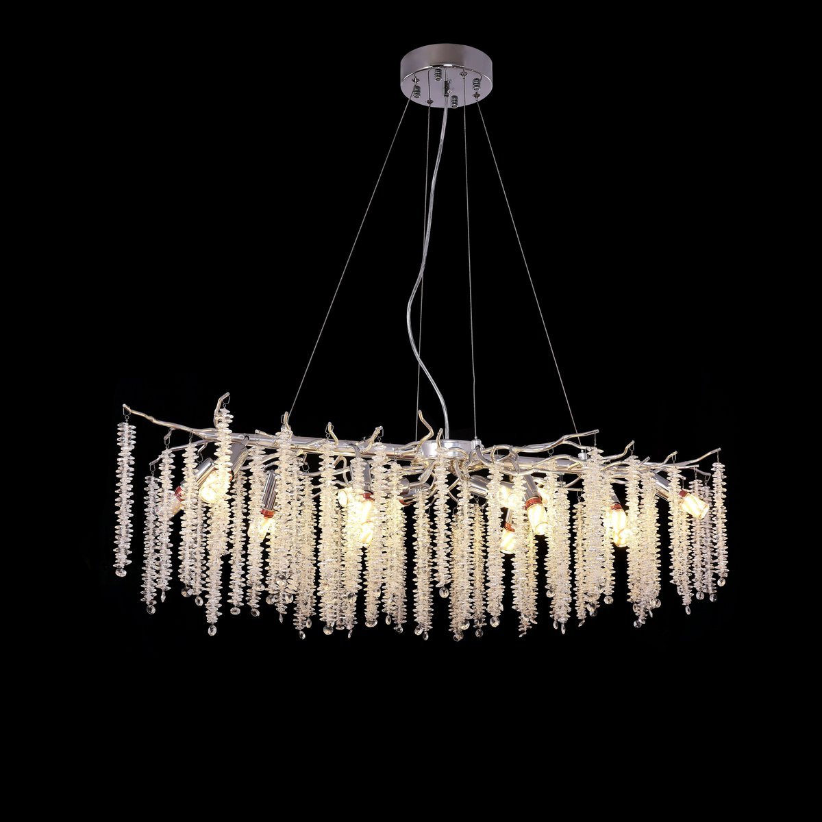 Hanging lamp frost silver 100x40cm - LUXONAS HOME