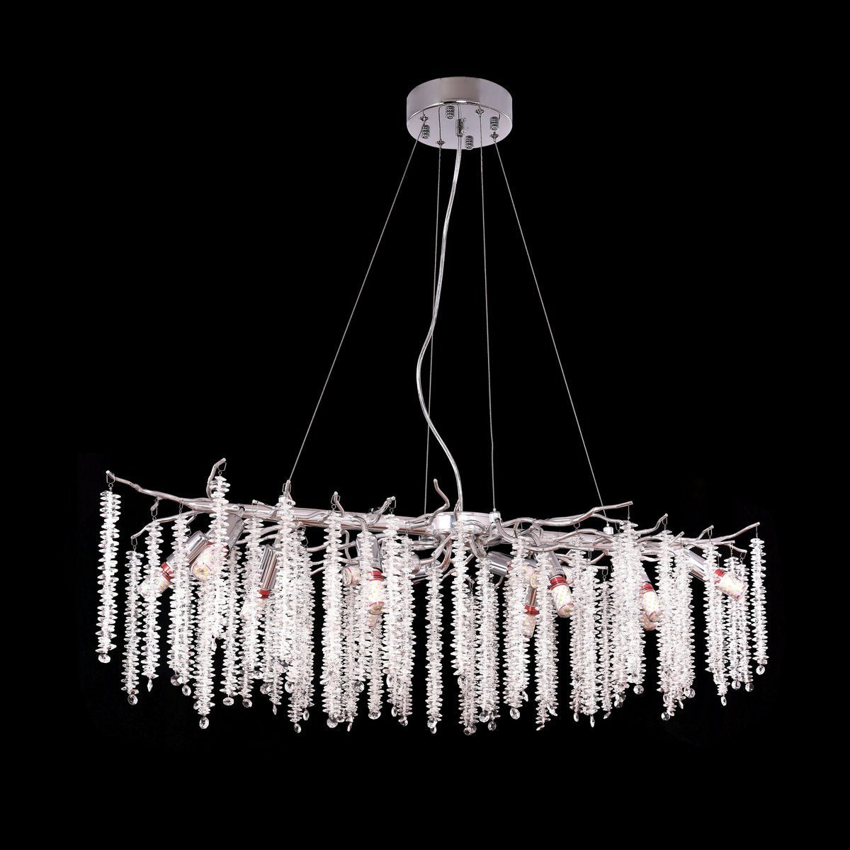 Hanging lamp frost silver 100x40cm - LUXONAS HOME