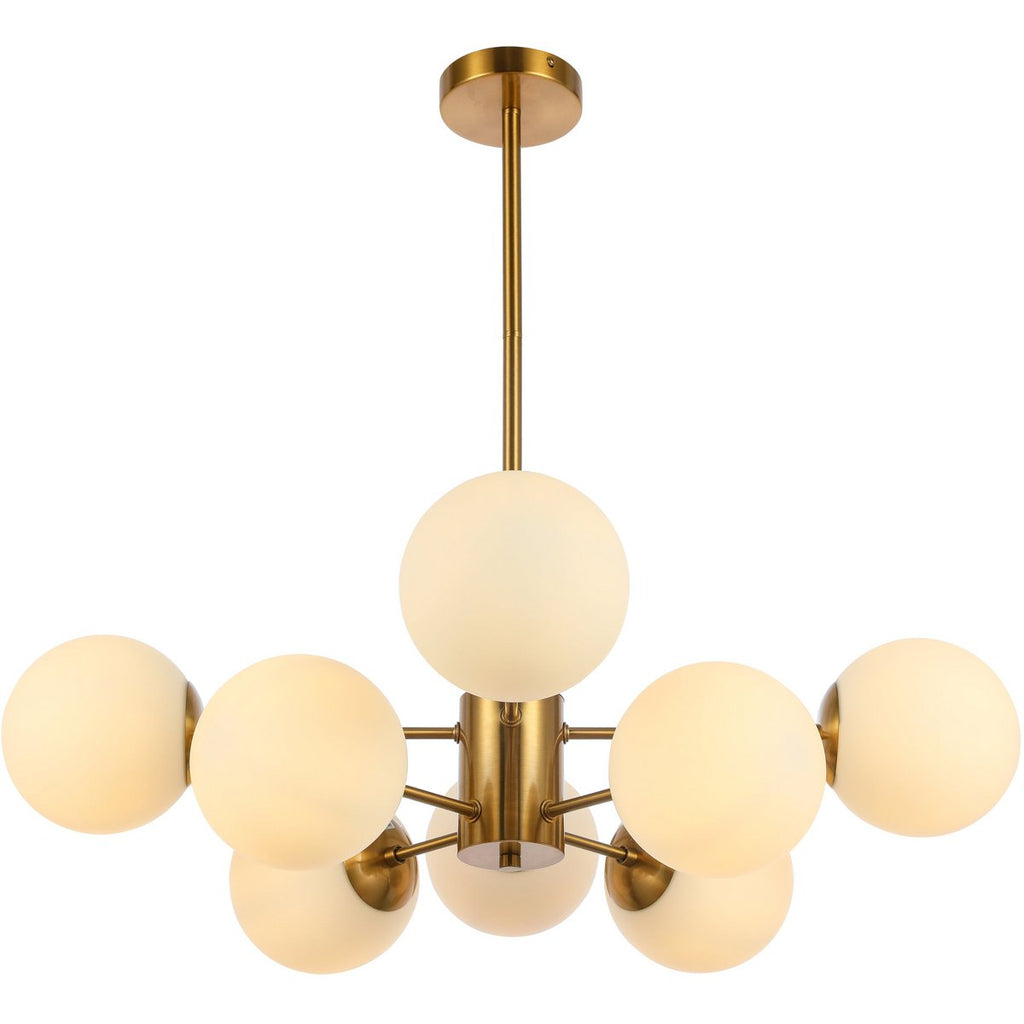 Hanging lamp Gina White Gold 8 - Light - LUXONAS HOME