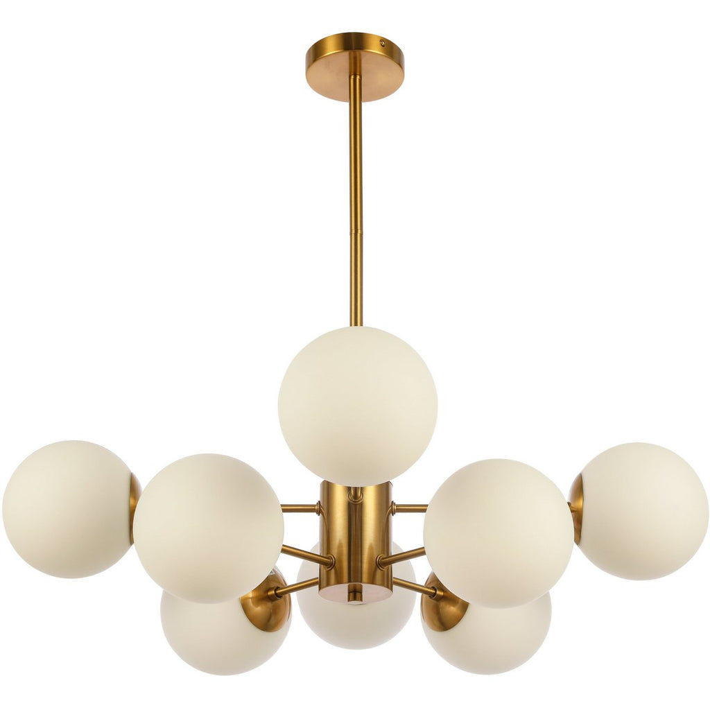 Hanging lamp Gina White Gold 8 - Light - LUXONAS HOME