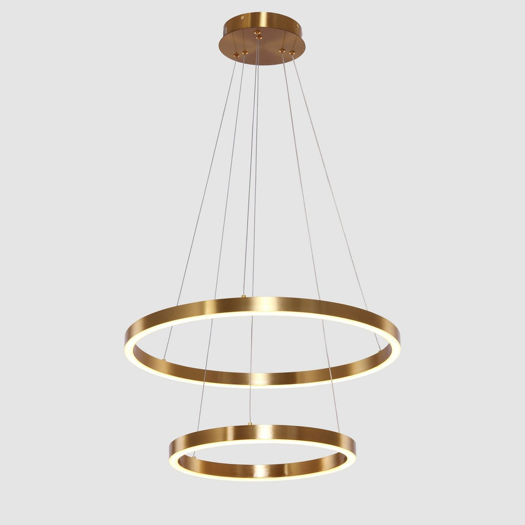 Hanging lamp Neo Copper Gold | 2 - ring 40+60 cm - LUXONAS HOME