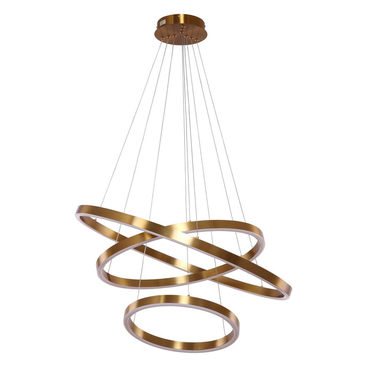 Hanging lamp Neo Copper Gold | 3 - ring 40+60+80 cm - LUXONAS HOME
