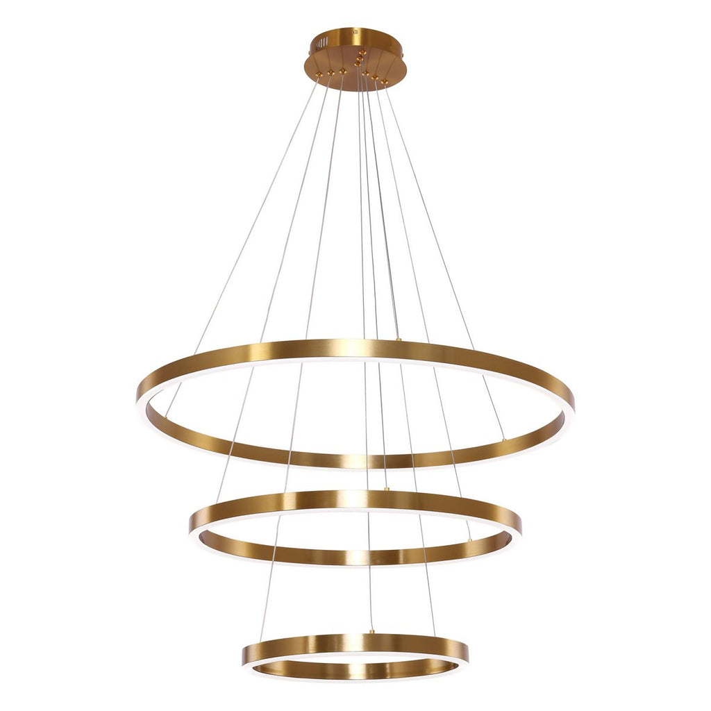 Hanging lamp Neo Copper Gold | 3 - ring 40+60+80 cm - LUXONAS HOME