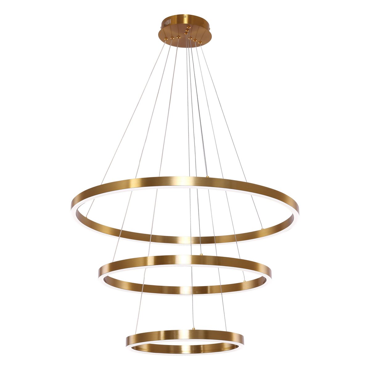 Hanging lamp Neo Copper Gold | 3 - ring 40+60+80 cm - LUXONAS HOME