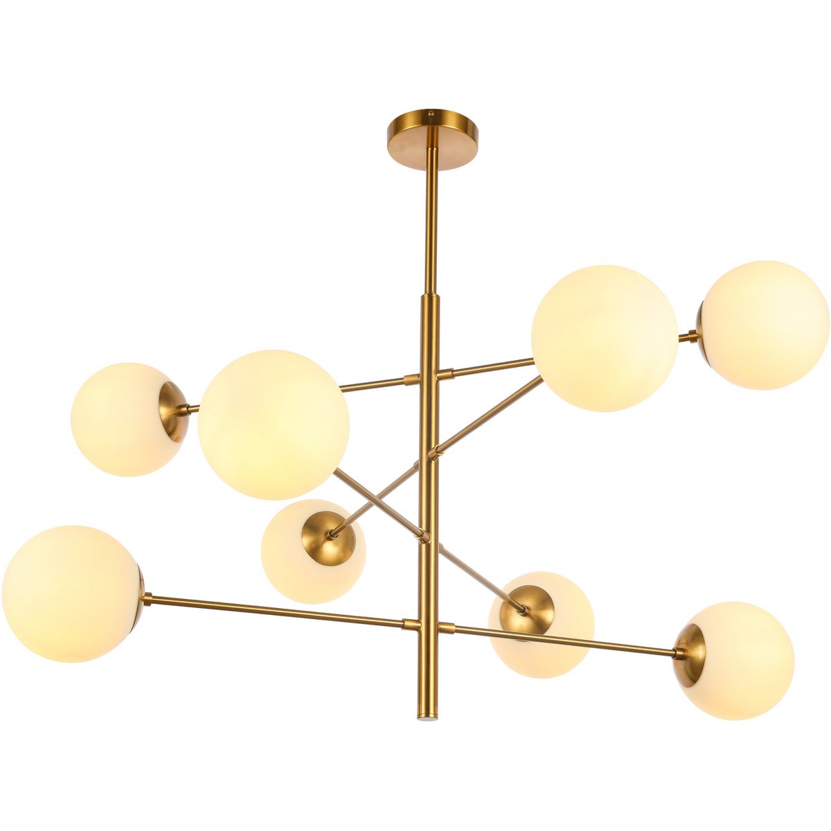 Hanging lamp Nepal White Gold 8 - Light - LUXONAS HOME