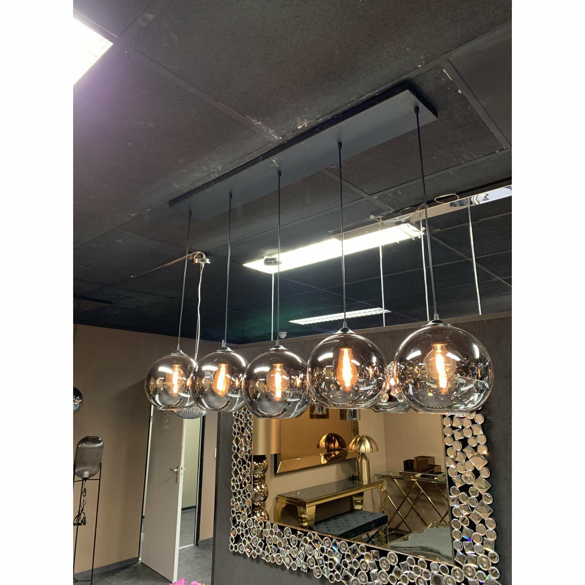 Hanging lamp Smoke Glass 5 - Light - LUXONAS HOME