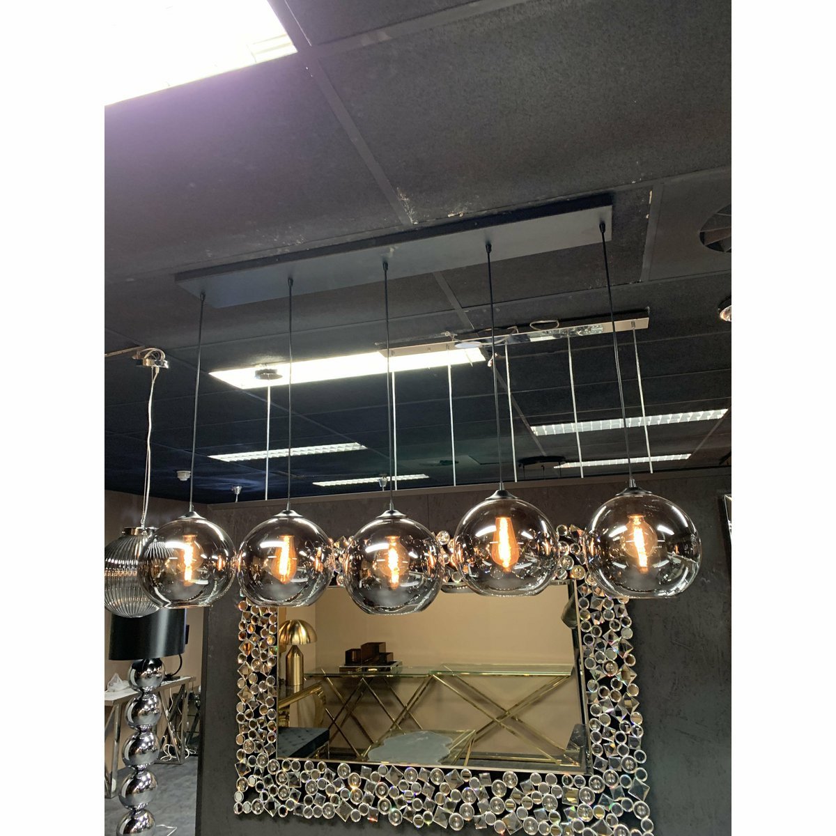 Hanging lamp Smoke Glass 5 - Light - LUXONAS HOME