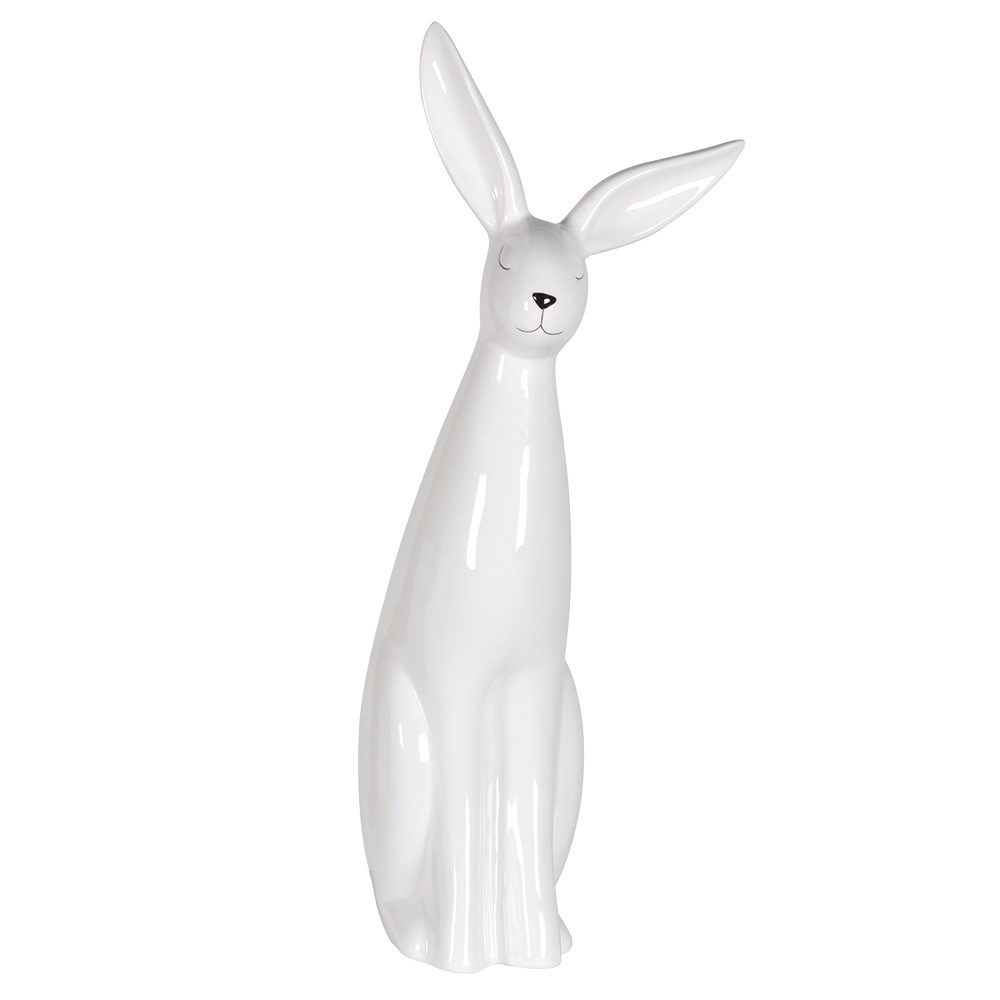 Hans' White Ceramic Rabbit Sculpture