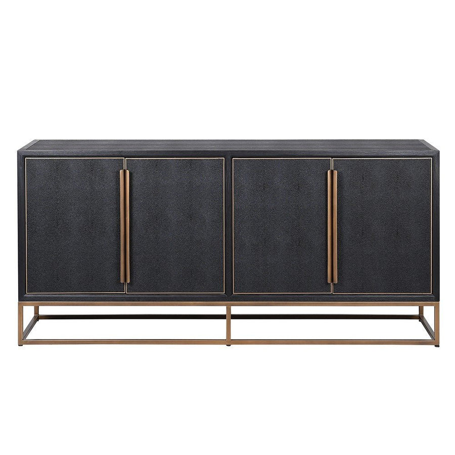 Havenridge Oak Sideboard with Faux Leather Accents