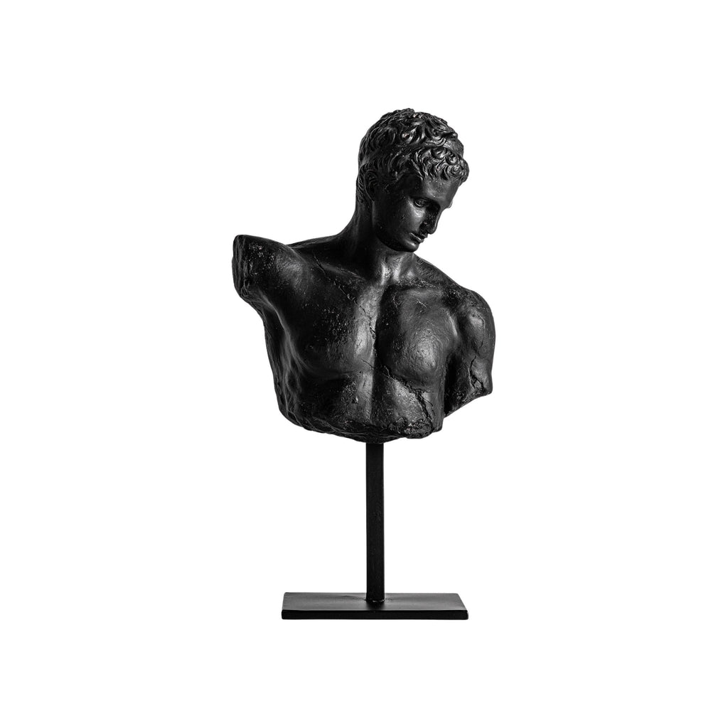 Helios Bust on Stand - Elegant Black Resin Sculpture - LUXONAS